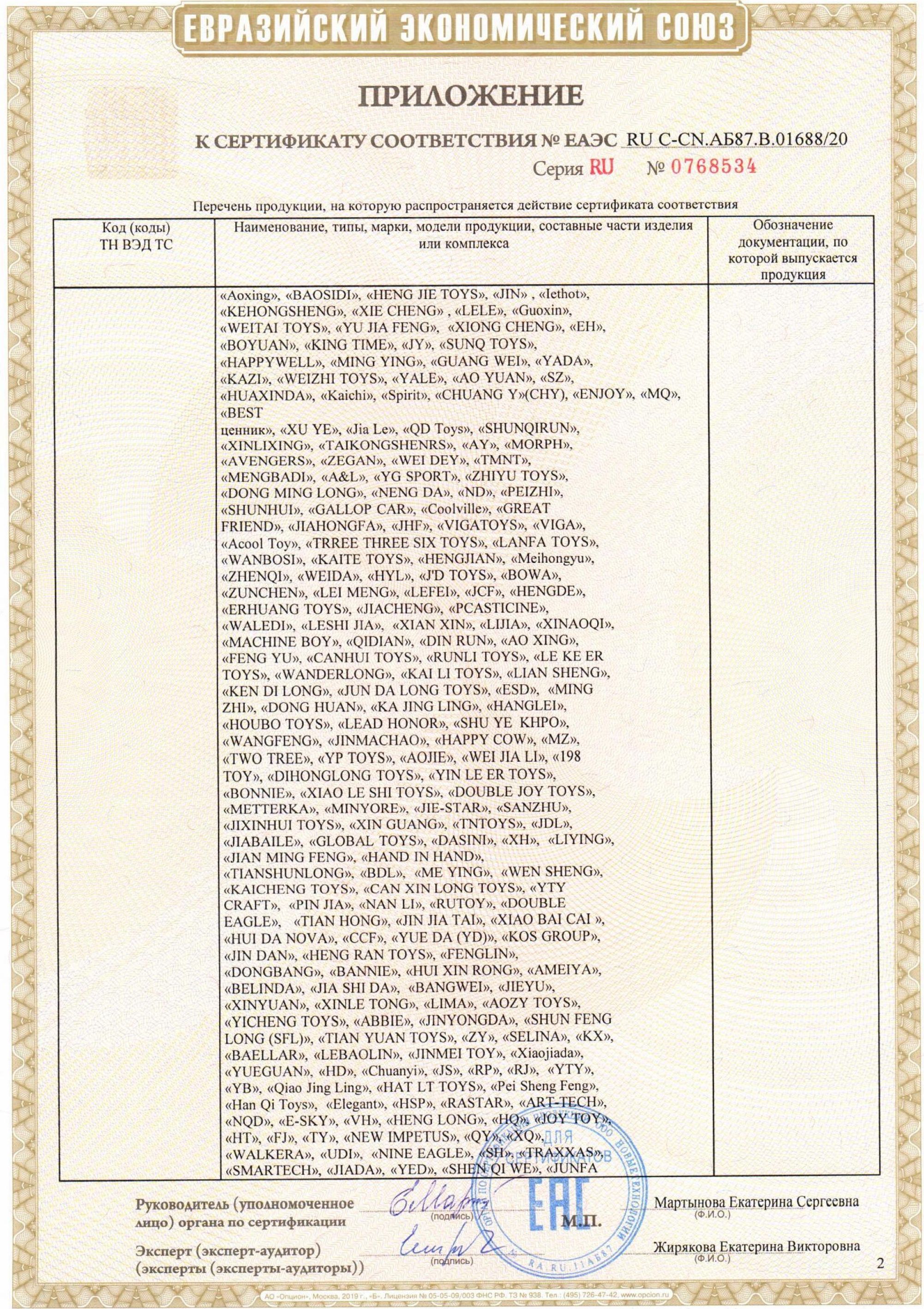 Сертификат на товар Погремушка Маракасик 24см 929-41 Погремушка Маракасик 24см 929-41 сертификат