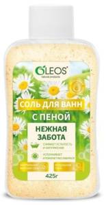 Соль для ванны с пеной Нежная забота Oleos 425г